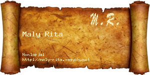 Maly Rita névjegykártya